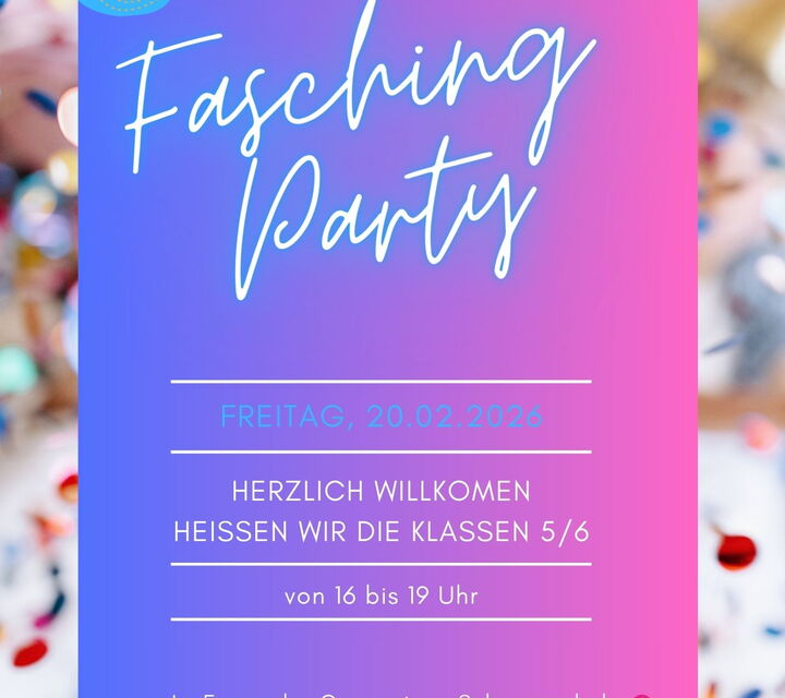 Flyer mit Infos zur Faschingsfeier