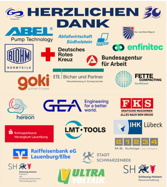 Logos der Aussteller bei der Berufsmesse 2026