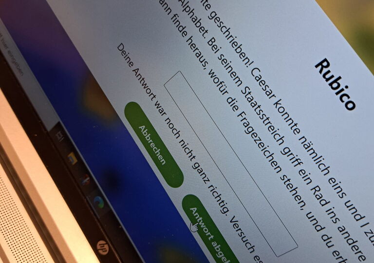 Frage auf einer Webseite zur langen Nacht der Antike