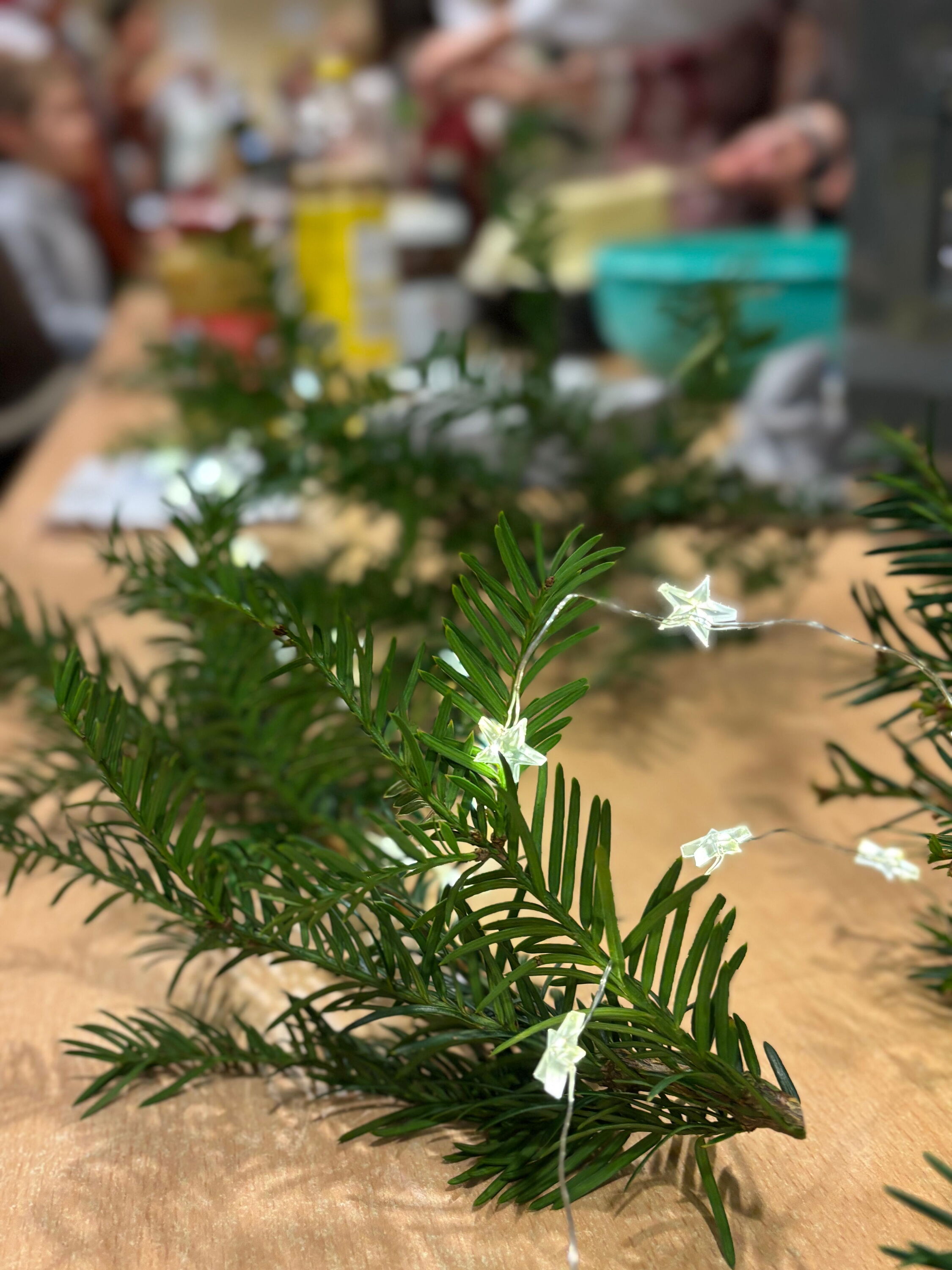 Tannenzweig mit LED-Sternen